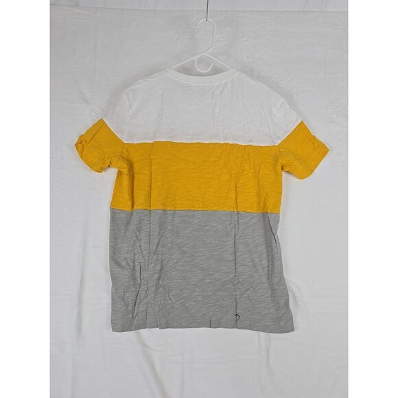 PatPat Men’s Colorblock Crewneck T-Shirt Yellow Gray White Size L Cotton Blend - Picture 2 of 7